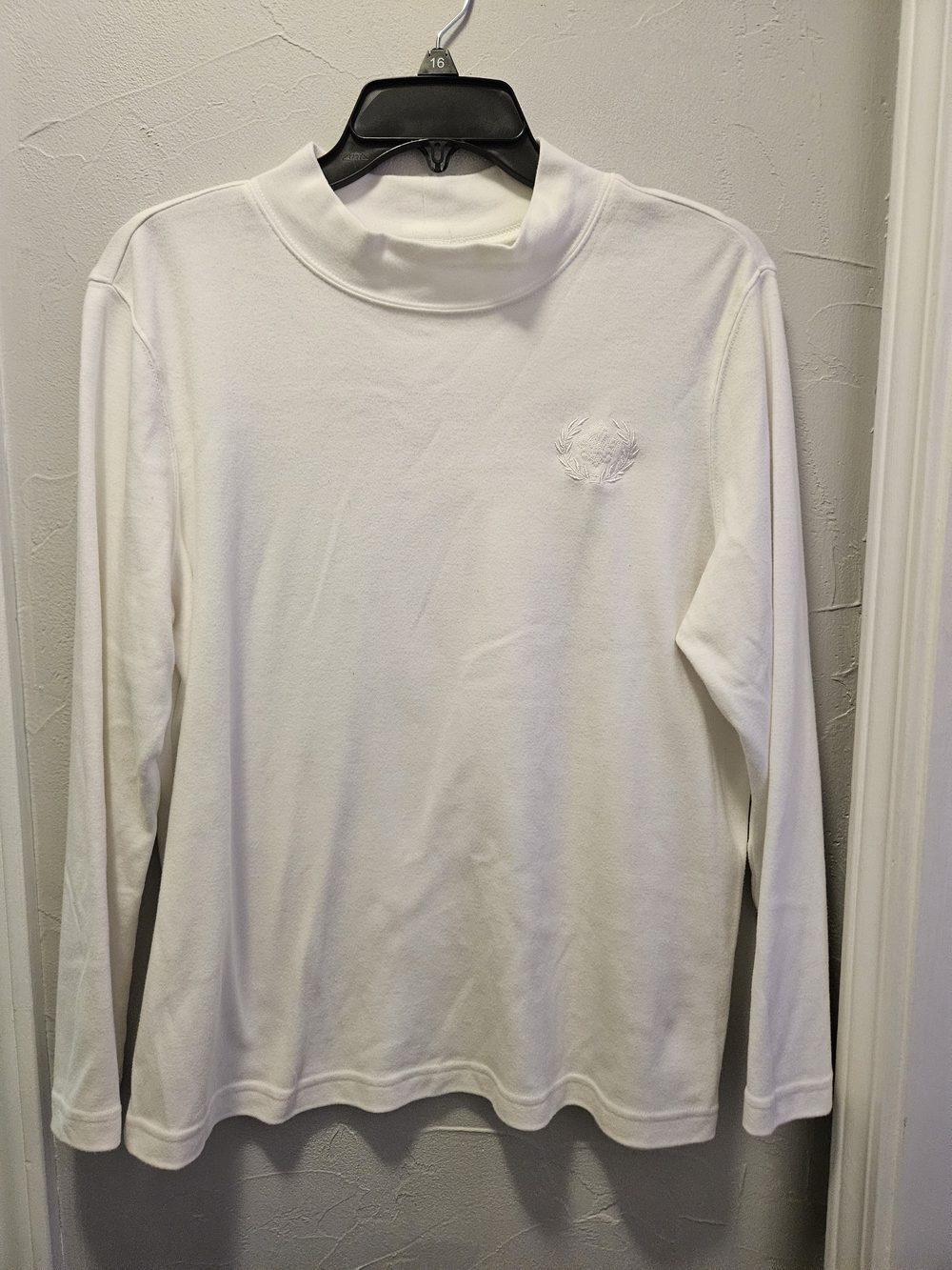 Blair White Long-Sleeve Mock Neck Shirt